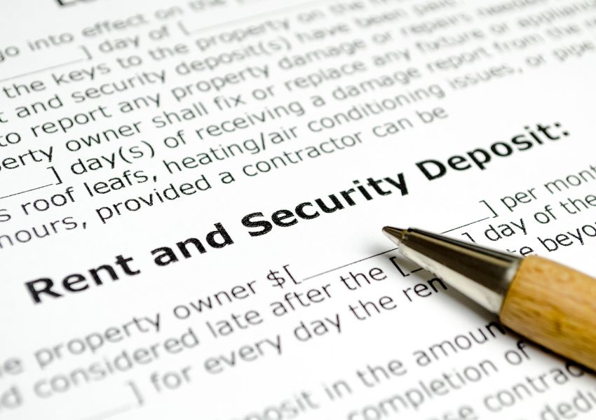 contract with the heading rent and security deposit